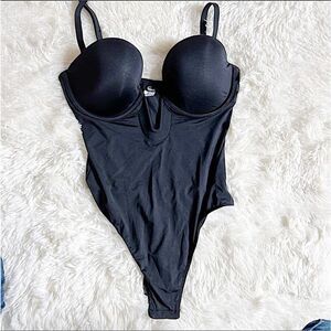 Felina Women's Aria One Piece Pull-On Bodysuit Stretch Black Size Small